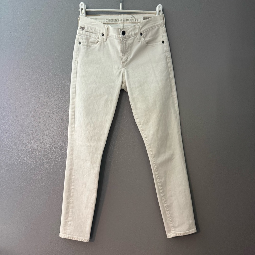 Citizens Of Humanity Cream Straight Leg Jeans